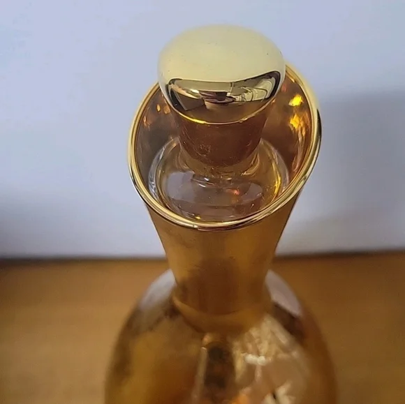 Murano Italy 24 Kt Gold Floral Glass Decanter & 6 Matching Glasses - Picture 6 of 16